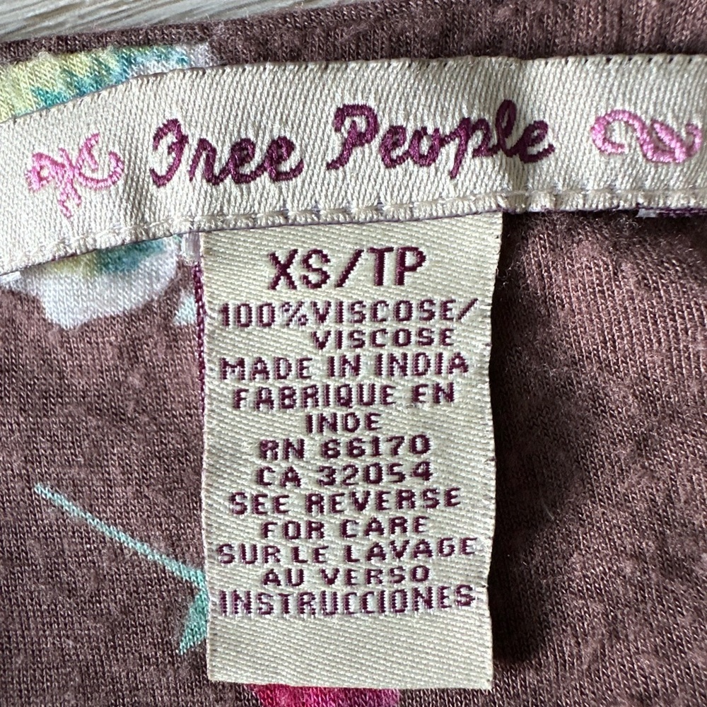 Vintage Free People Hippie Tank Top w Floral print and Rick Rack Sequin Trim - Picture 6 of 9